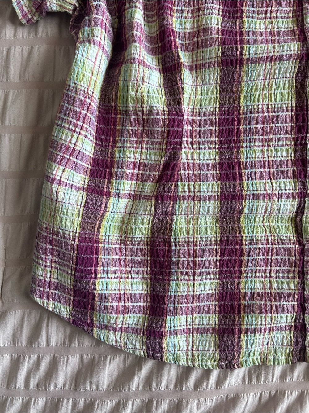 Lemon Grass Studio Plaid Button Up Shirt (L) - Picture 3 of 5